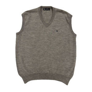 Monte Carlo 100% Wool Vest Men's Size:44 Gray Hand Washable V Neck Golf Pullover
